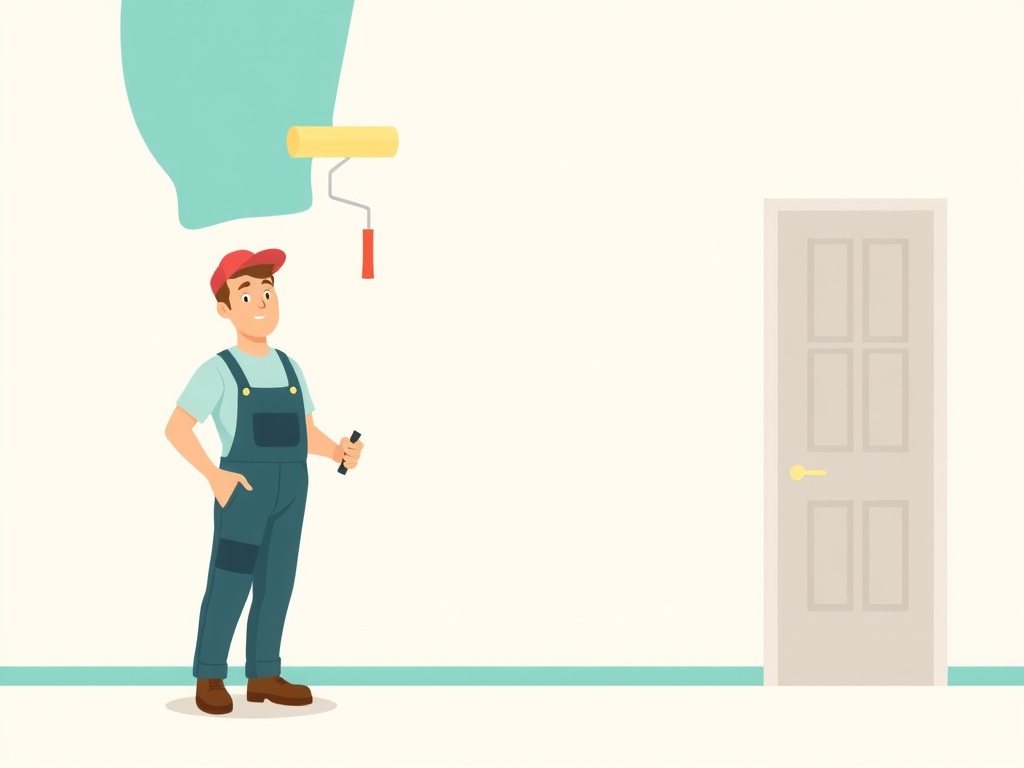Artisan peintre au travail